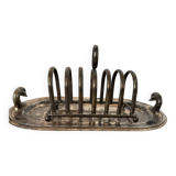 Silver foie gras dish + toast stand
