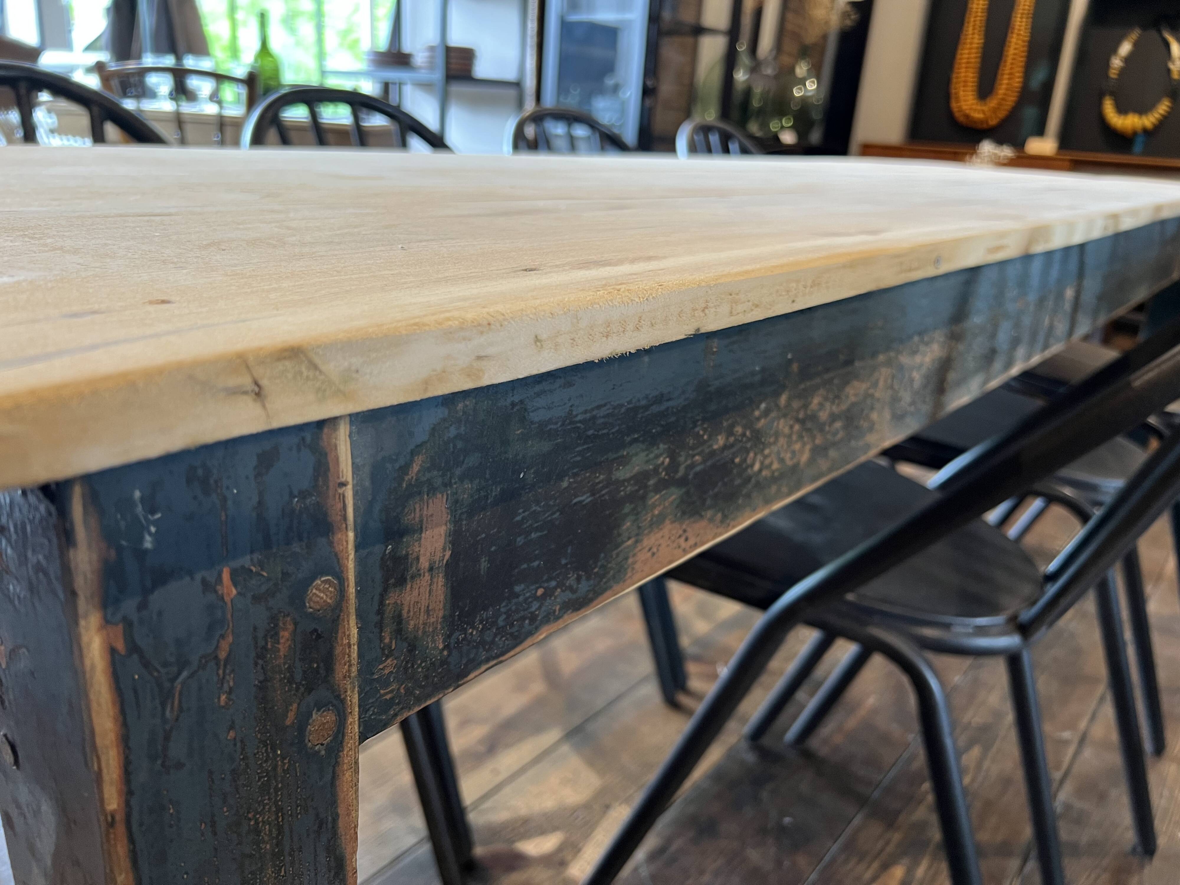 Patinated dining table