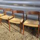 Set of 4 chairs 75 Neils O Moller straw