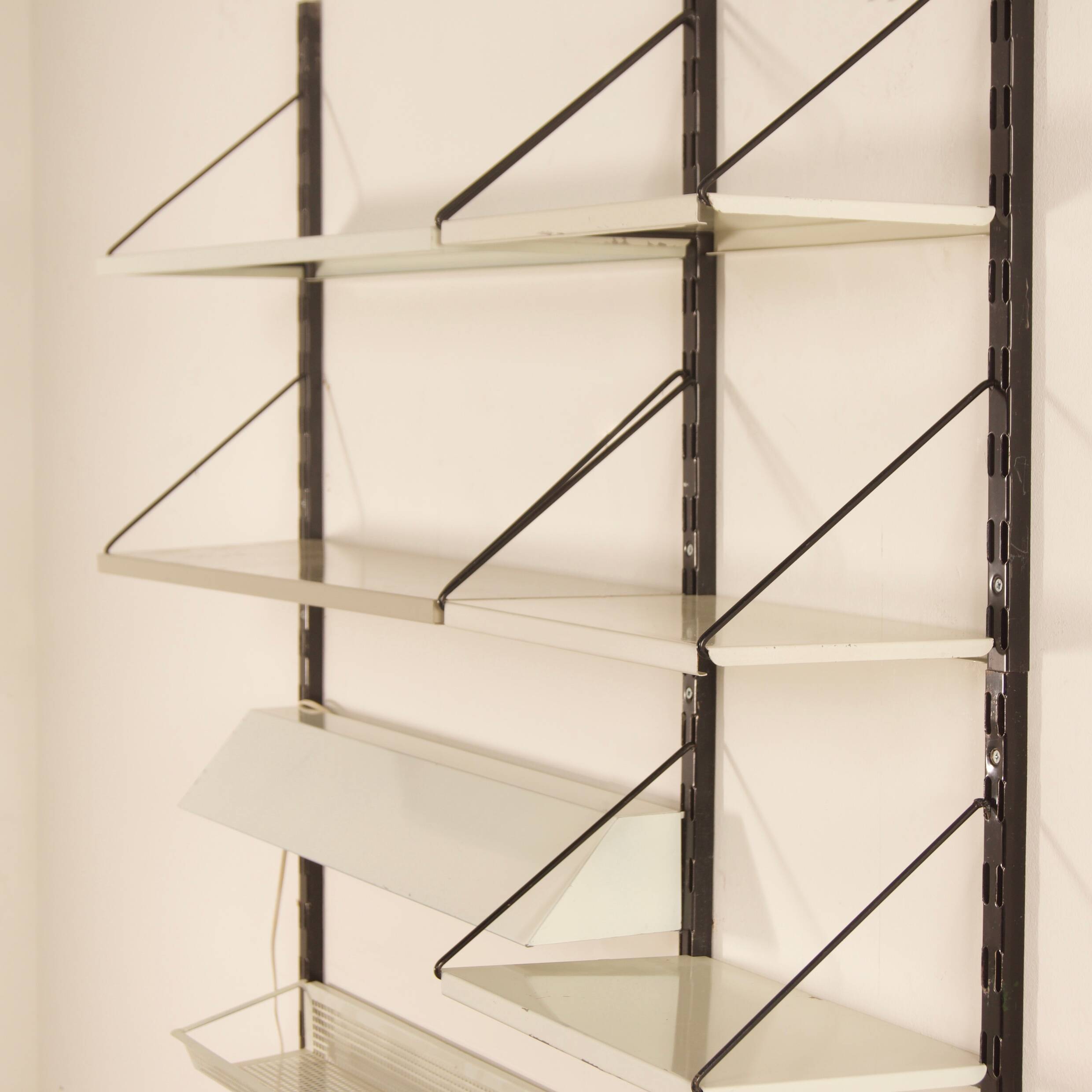 Pilastro Wall System by Tjerk Reijenga with Desk and Magazine Holder, 1960s