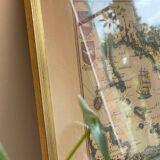 Carte marine océan atlantique vintage, encadrée