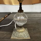 Lampe ancienne Laiton et Verre H 31 cm