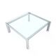 Table basse en acier et verre par Alberto Rosselli pour Saporiti, années 1970