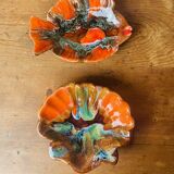Vallauris 2 empty ceramic fish and shell pockets