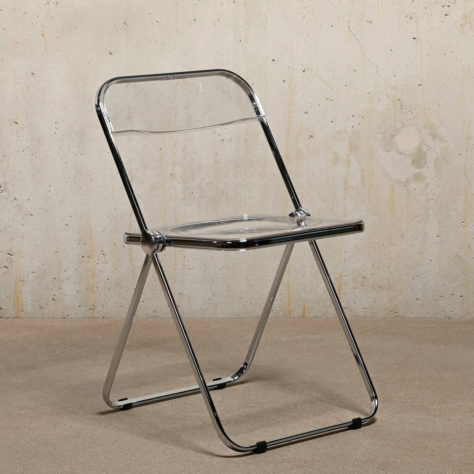 Giancarlo Piretti Plia Folding Chair Chrome for Anonima Castelli