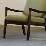 Vintage mahogany senator high back lounge chair by Ole Wanscher for Cado, 1960s