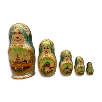 Russian stern matryoshka ceprueb nocag 5 pieces hand painted