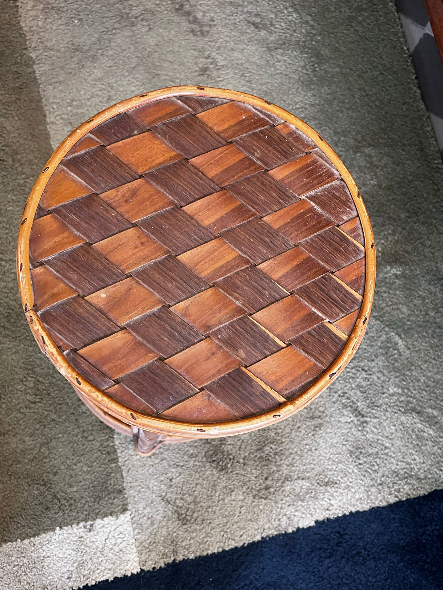 Side table / Occasional table Chestnut. Vintage rattan.