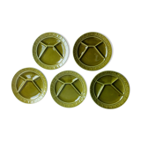 Five plates with scandinavian ceramic hors d'oeuvres