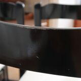 6 black lacquered and terry chairs