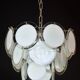 Disc white Murano glass chandelier by Vistosi