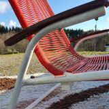 Chaise longue transat scoubidou 1960.