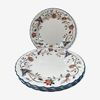 Lot de 4 grandes assiettes barratts porcelaine anglaise