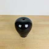Black ceramic vase signed Comte, vintage