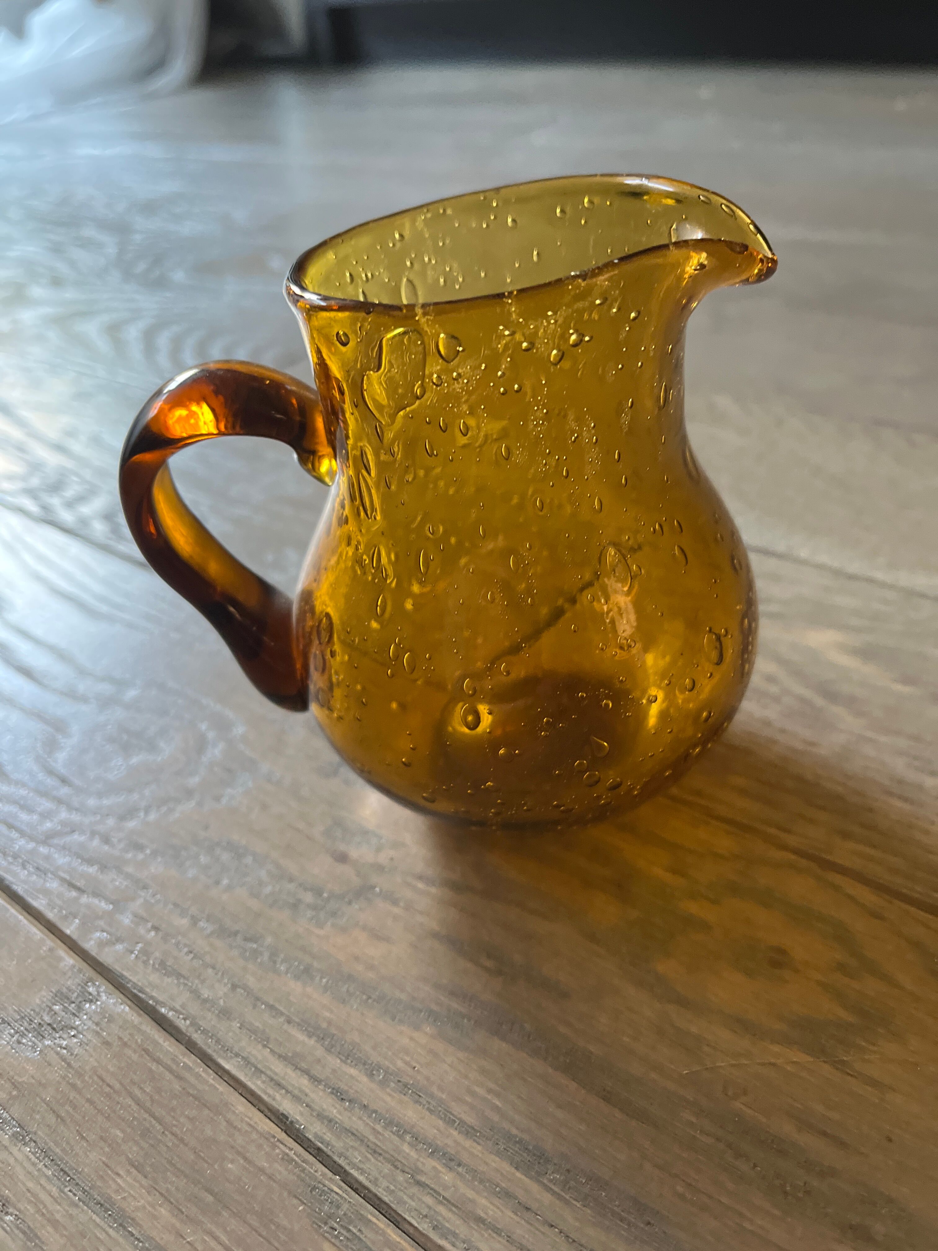 Small bubble blown glass vase, Verrerie Biot