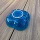 Turquoise crackled earthenware pocket bowl from Charolles