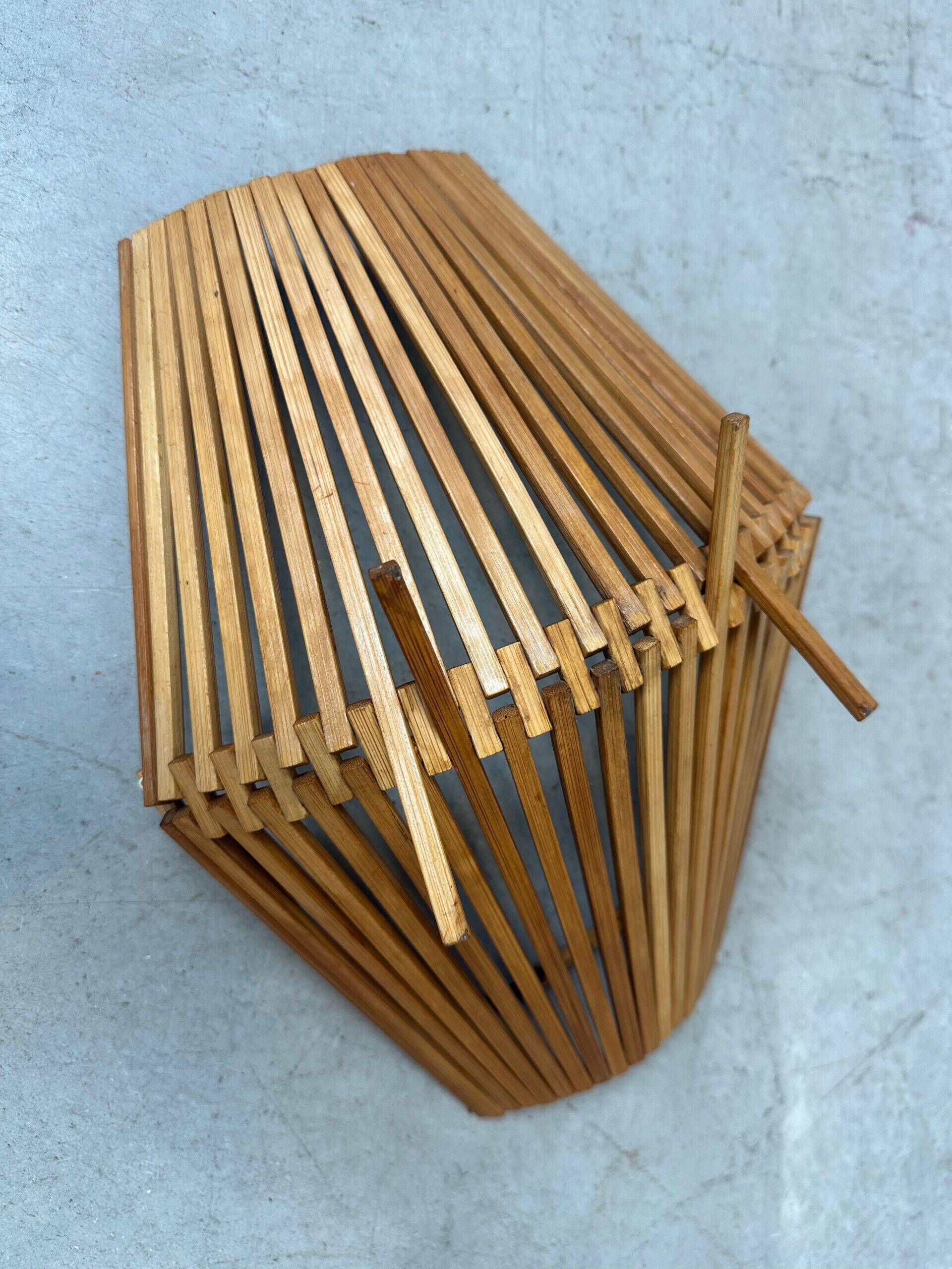 Vintage foldable fruit bowl – bamboo