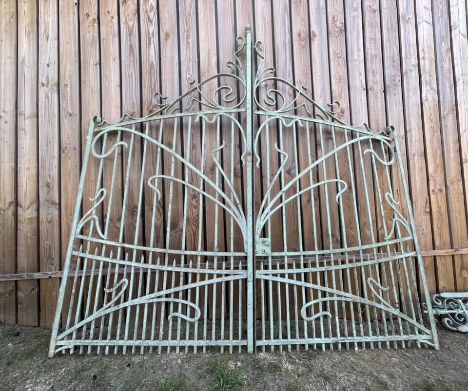 Portail fer forgé XIXe art nouveau deco