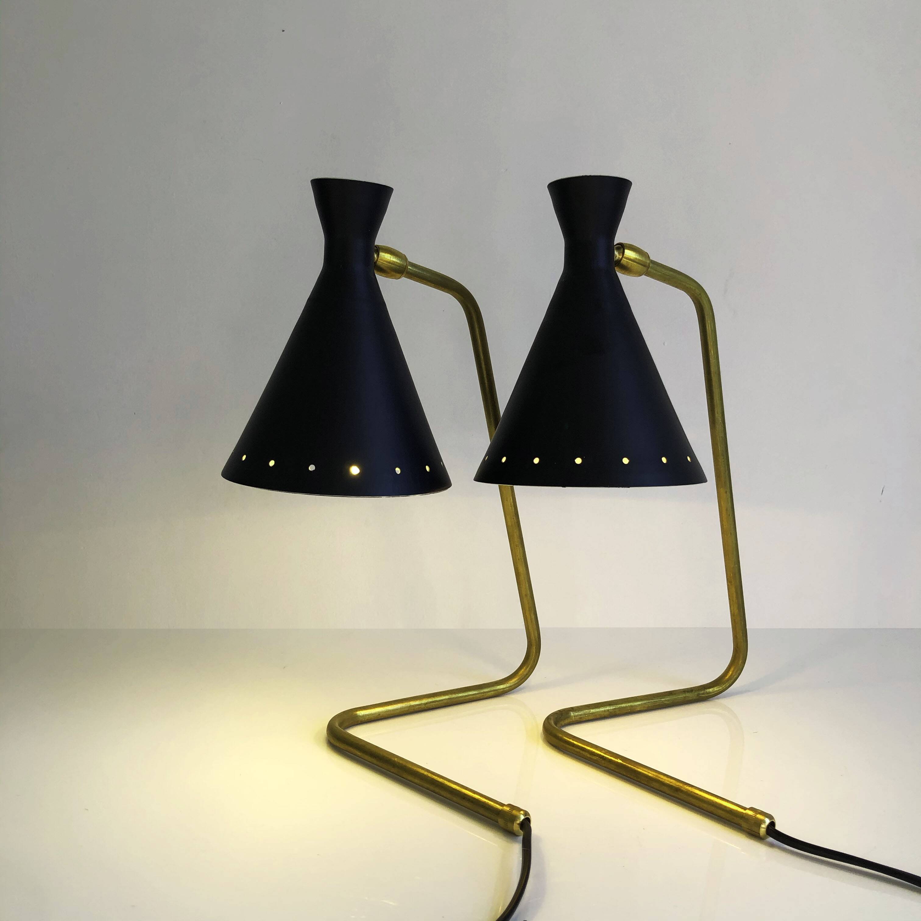 Pair of Italian “cocotte” lamps. 50s design