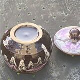 Coffee or tea service in enameled ceramic by Marius Giuge, artisan potter in Vallauris,