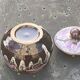 Coffee or tea service in enameled ceramic by Marius Giuge, artisan potter in Vallauris,