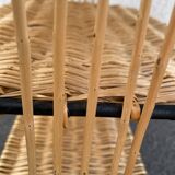 Wicker lyre side table