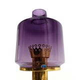 Lampe scandinave Hans-Agne Jakobsson laiton et verre violet B 102