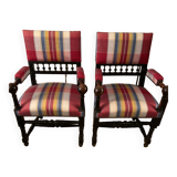 2 ball armchairs completely redone and upholstered in modern style ( H 98 P 57 L 56 )
