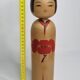 Signed Japanese Kokeshi Doll, Modern Style, Hand Painted Minimalist Decor, 30cm