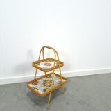 Rattan serving table