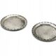 Pair of hot glass coasters Modernism, silver-plated brass, HEFRA, Poland, 1970s