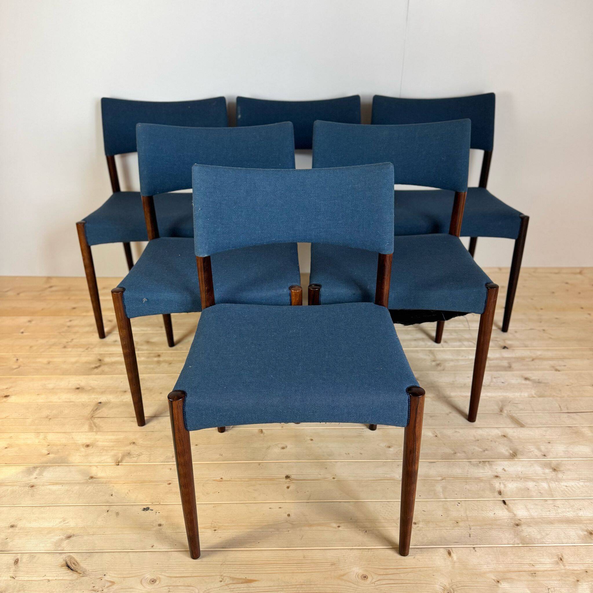 Set of six vintage chairs, Willy Schou Andersen, Denmark 1960s