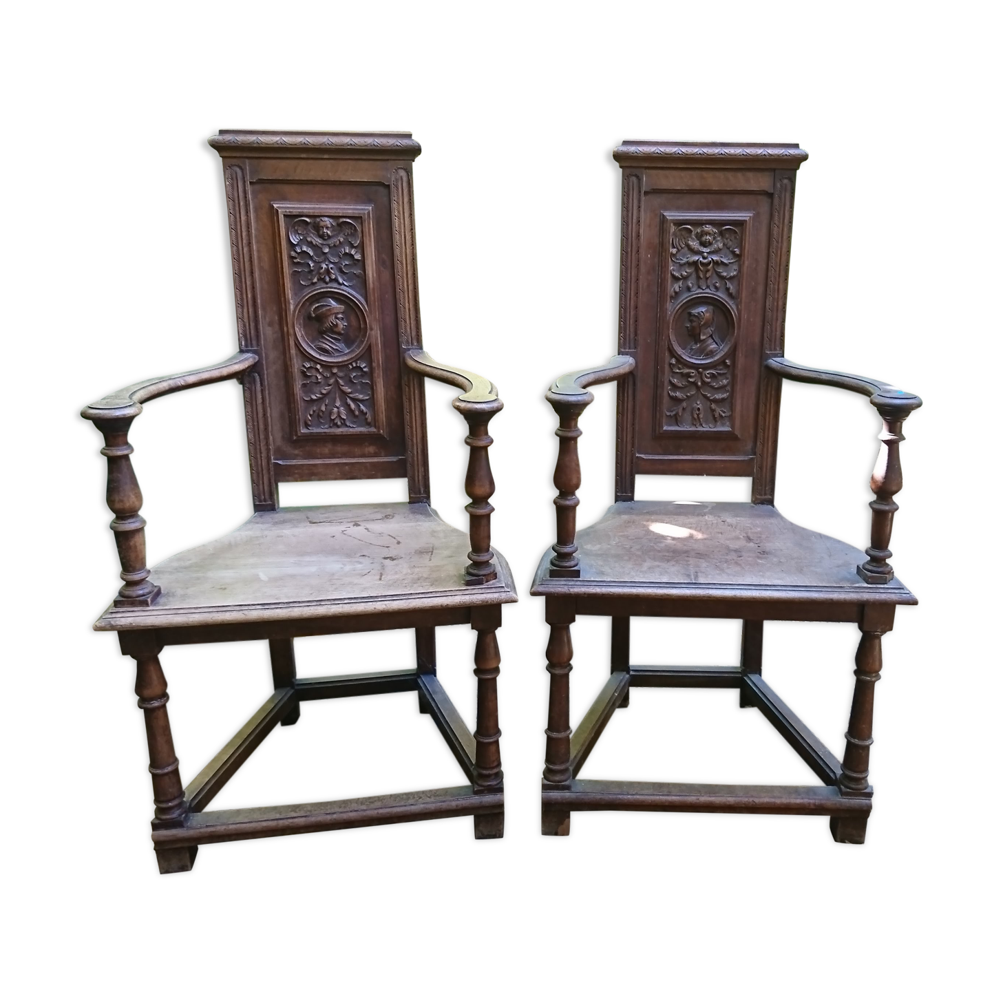 Pair of caquetoire chairs