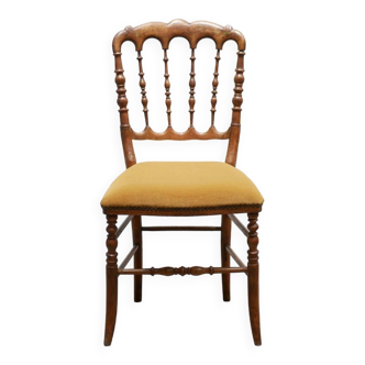 Antique Napoleon III chair in wood and fabric