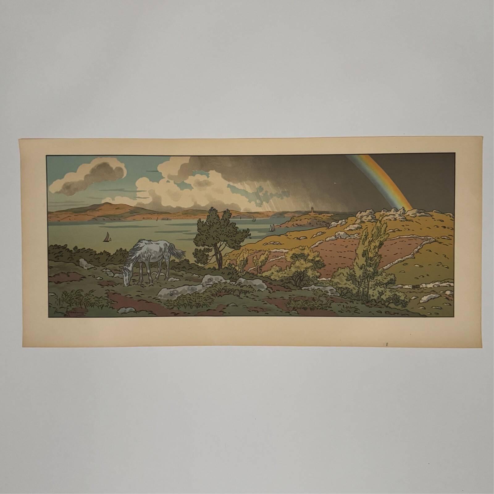 Lithograph by Henri Rivière The Fairyland of Hours - The Rainbow