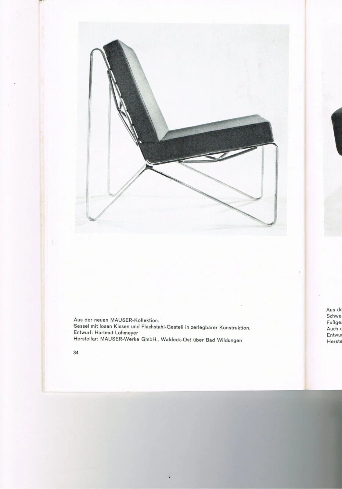 Pair of easy chairs by Hartmut Lohmeyer for Mauser Werke Waldeck, 1957