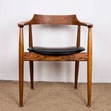 Office chair in elm and teak skai model ST 750 Arne Wahl Iversen 1960.
