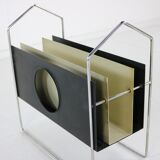 All metal magazine rack with sliding divider