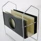 All metal magazine rack with sliding divider