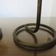 Pair of "sun" candlesticks in metal and wood from the 80s