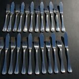 12 CHRISTOFLE Fish Cutlery Sets, CHEVRONS Art Deco model