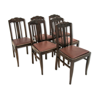 Six chaises en bois