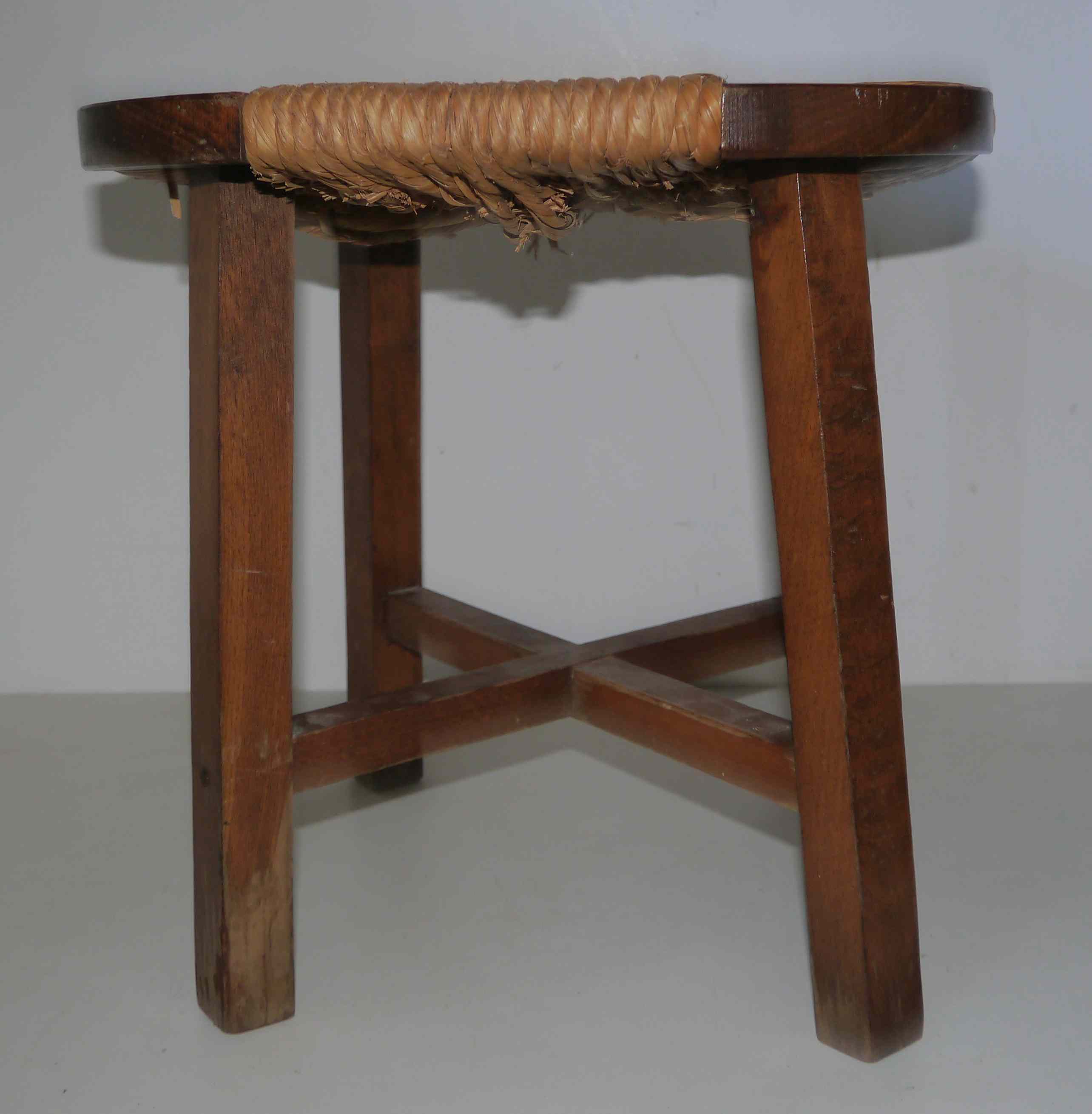 Tabouret paillé « moderniste » années 50's