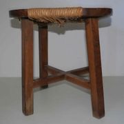 Tabouret paillé « moderniste » années 50's