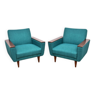 Turquoise armchairs from the 1960s, set 2