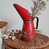 Red metal canister pot