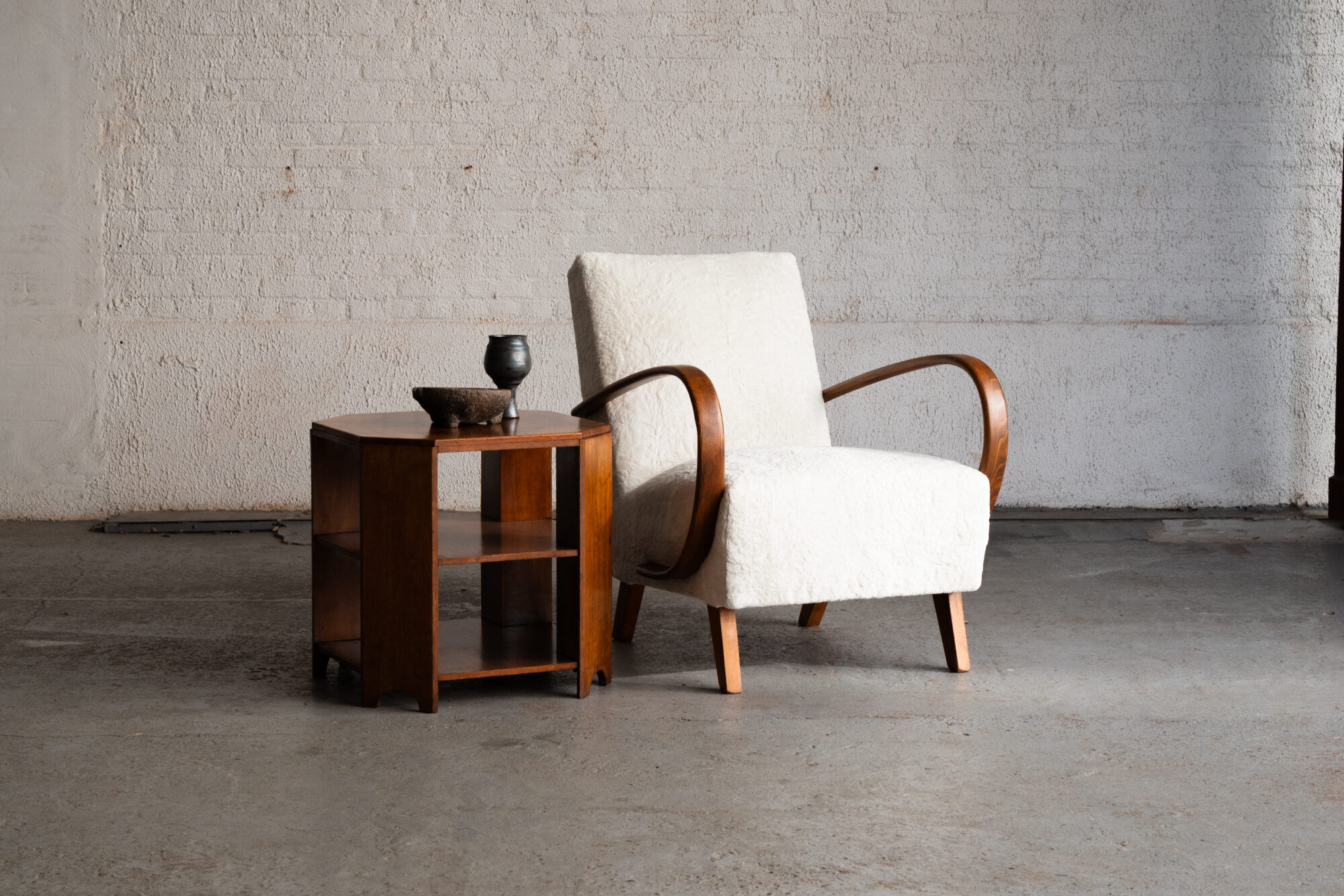 Fauteuil lounge par Jindrich Halabala, années 1940