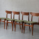 Set of 4 dining chairs by Schiønning & Elgaard with green seat