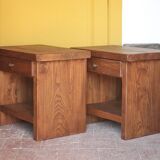 Pair of solid wood nightstands Aranjou, bedside table, end table.