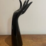 Black ceramic hand sculpture